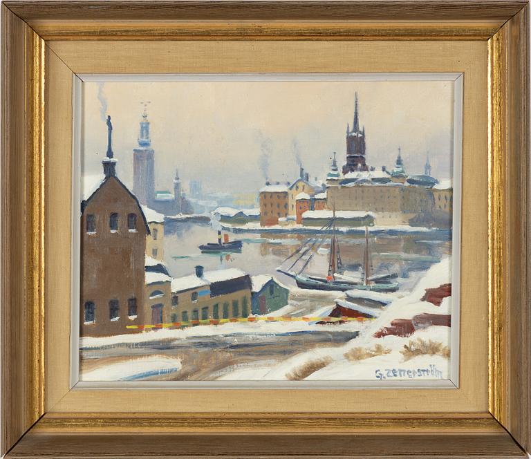 Gunnar Zetterström, View towards Riddarholmen, Stockholm.