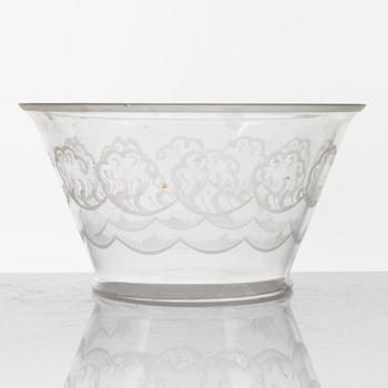 Simon Gate, skål, "Molnet", Orrefors,