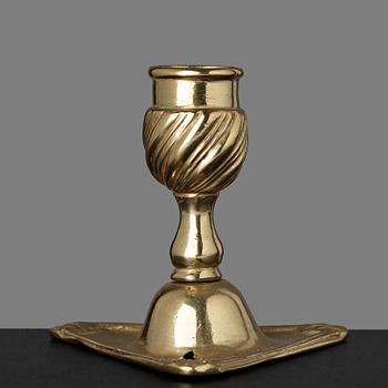 122. A Rococo candlestick by Simon Pantaleon (privilege in Stockholm 1754, dead 1776).