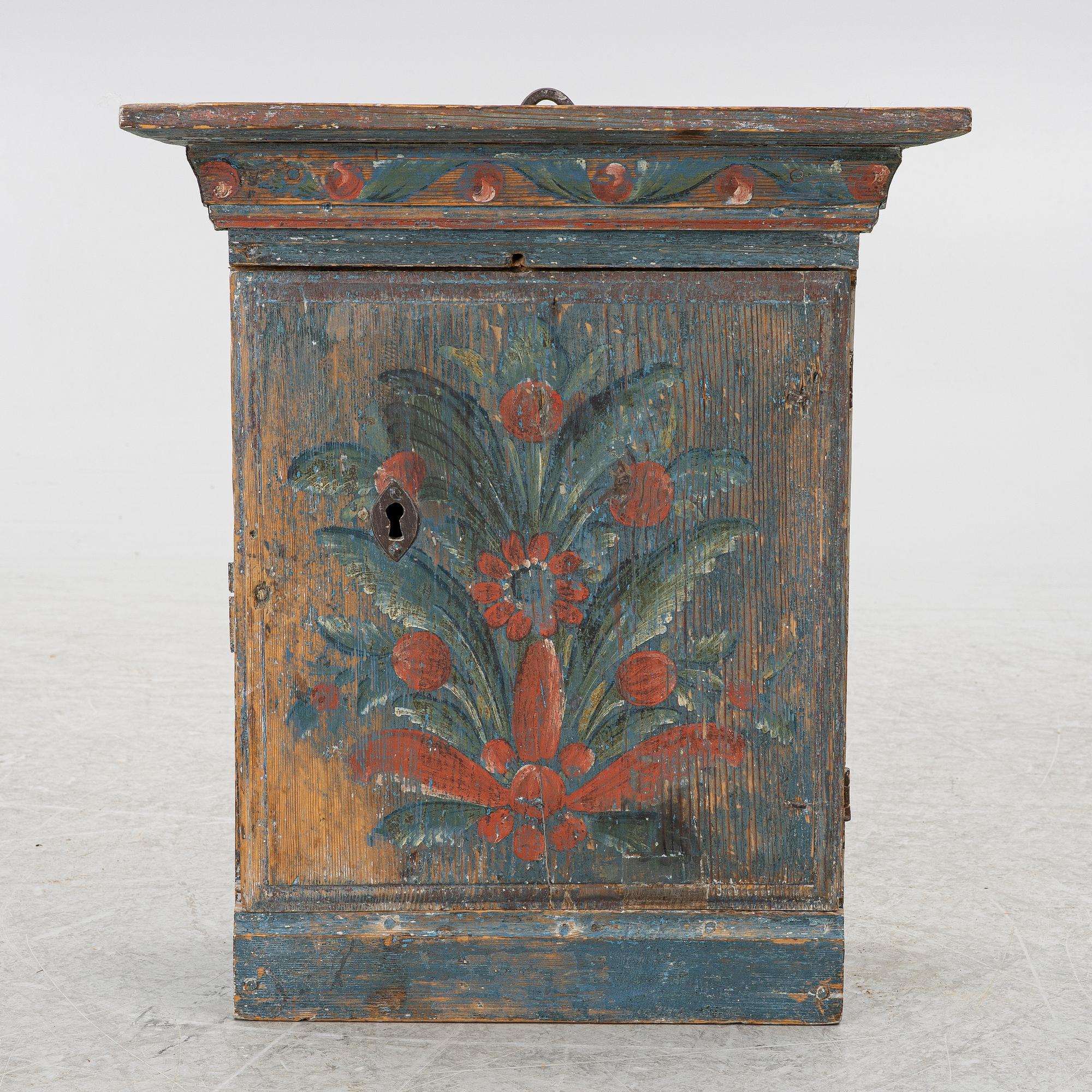 Hanging cabinet, folk art, 19th century.