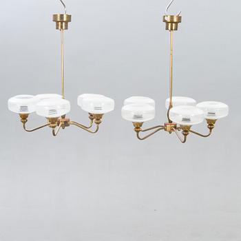 A pair of 1950s ceiling lamps.