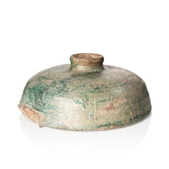 A green glazed cover, Han dynasty (206 B.C. - 220 A.D.).