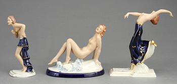 FIGURINER, 3st, porslin, Royal Dux, 1900-talets första hälft.