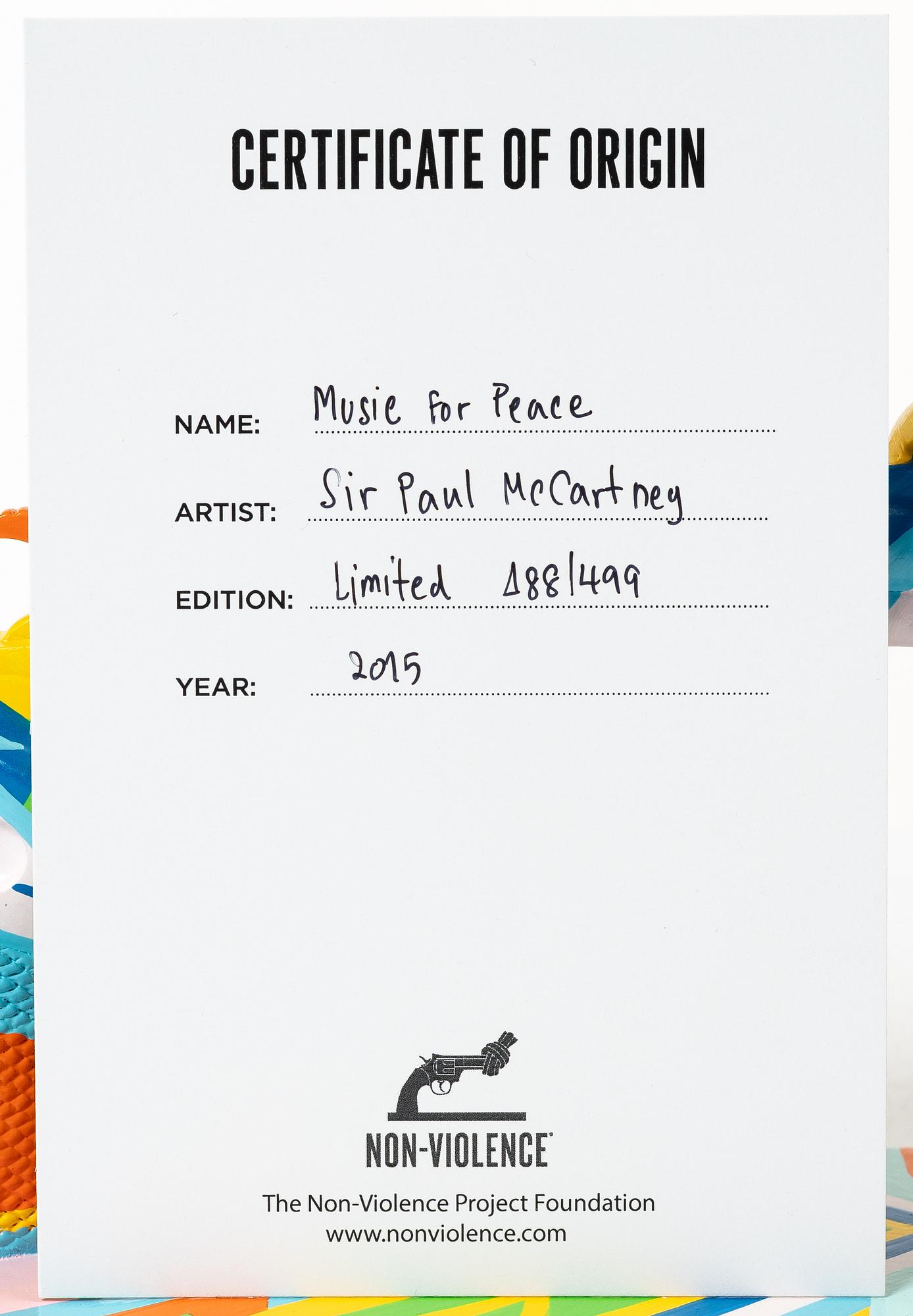 Non-Violence Art Project & Sir Paul McCartney, 'Music for Peace'.