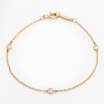 Tiffany & Co, Elsa Peretti, rannekoru, "Diamonds by the Yard", 18K kultaa ja briljanttihiottuja timantteja.