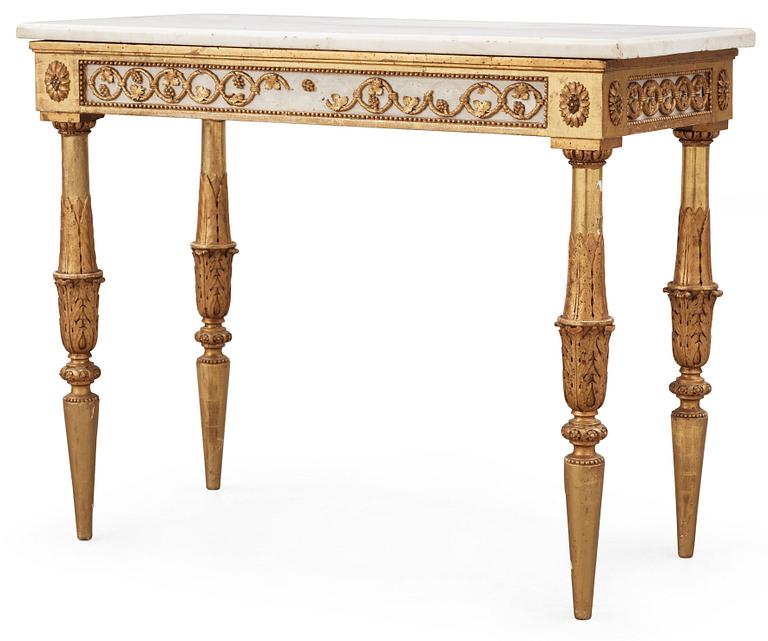 A late Gustavian late 18th Century console table. Design by Louis Masreliez and executed by Jean Baptist Masreliez.