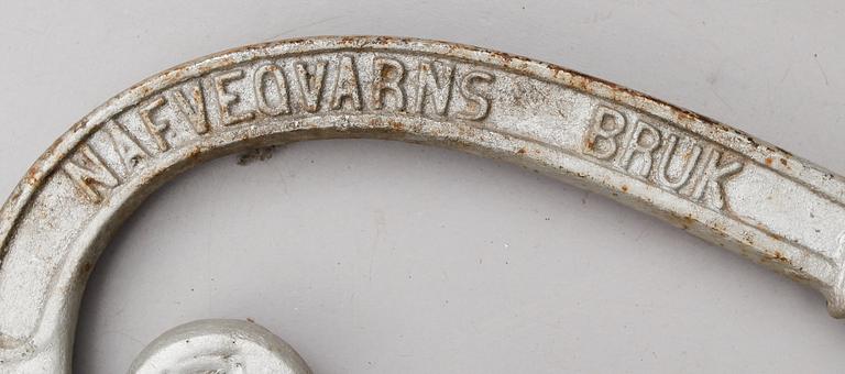 SOFFGAVLAR, 1 par, gjutjärn, Näfveqvarns Bruk, 1900-talets första hälft.