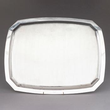 TIFFANY & CO, TARJOTIN,  hopeaa, sterlinghopeaa, 1930-luku. Ranskalainen vientileima.