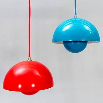 Verner Panton, taklamor 2 st , "Flowerpot", 2000-tal.