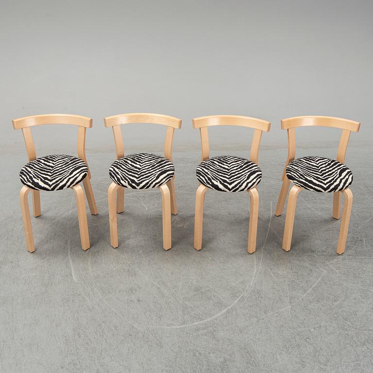 ALVAR AALTO, bord "90A" och stolar, 4 st, "68", Artek.