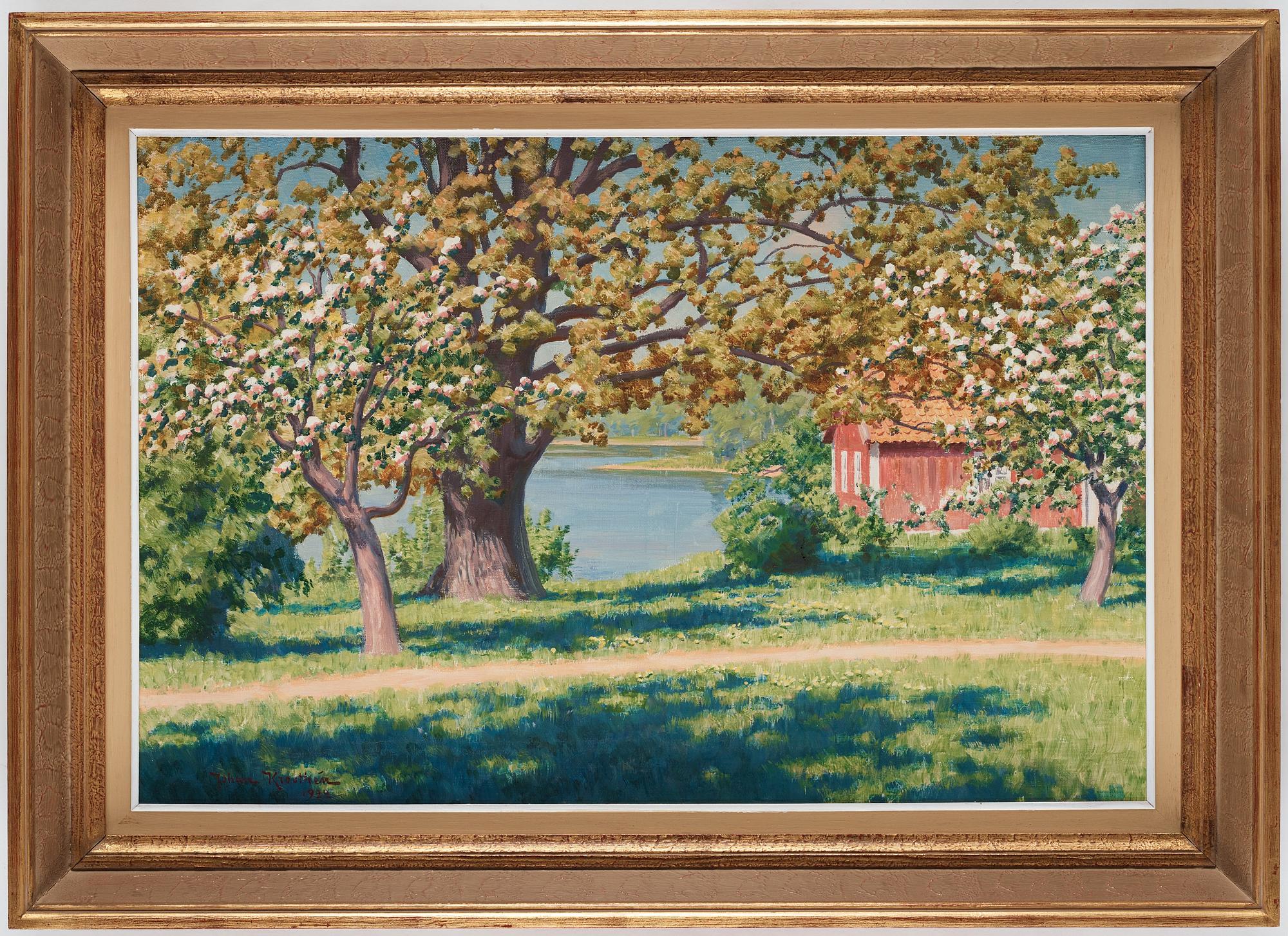 Johan Krouthén, Landskap med blommande äppelträd.