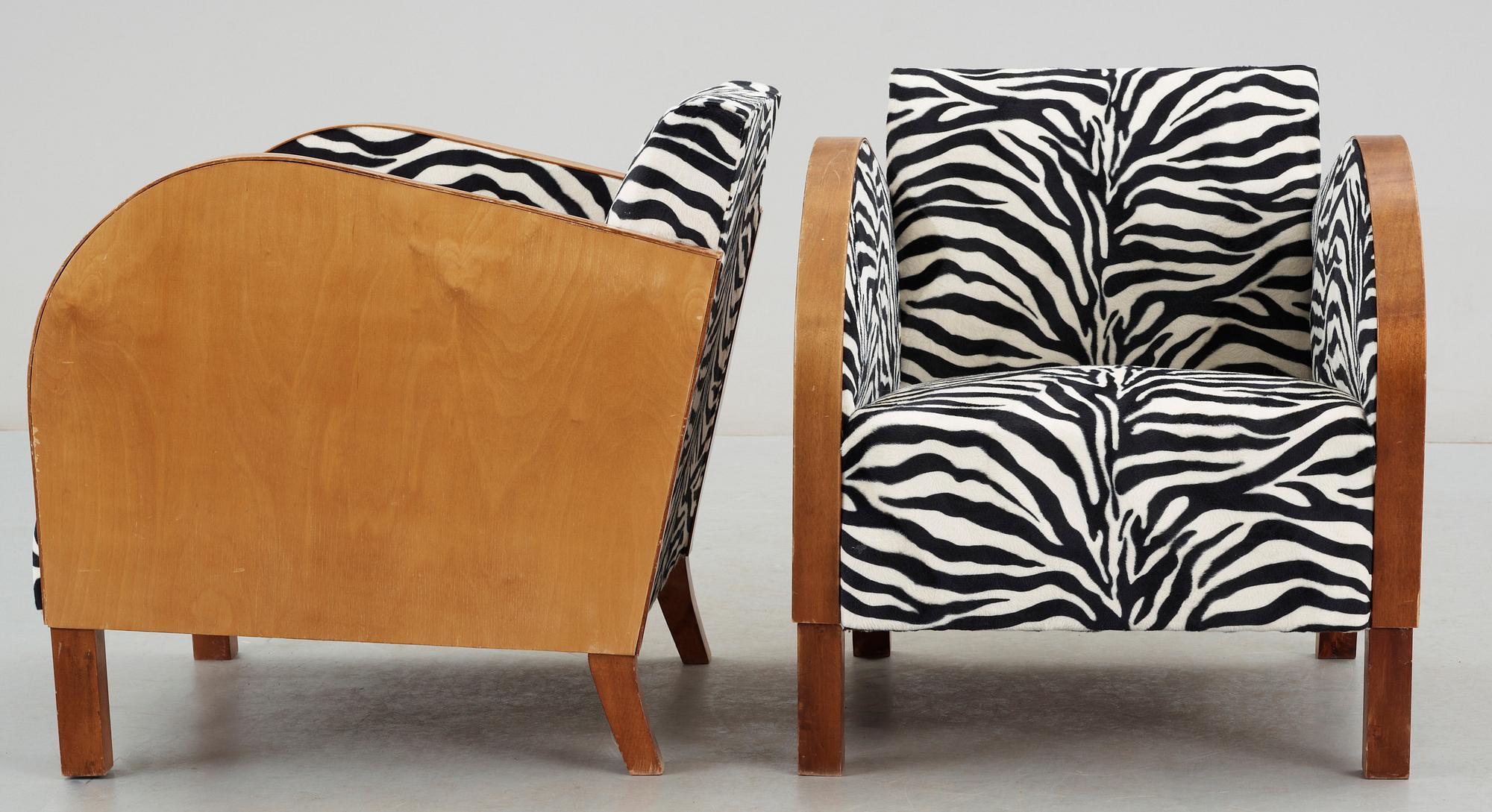 FÅTÖLJER, ett par, Art Deco, 1930/40-tal.