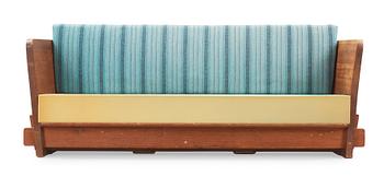 An Axel Einar Hjorth 'Lovö' stained pine sofa, Nordiska Kompaniet, Sweden 1930's.