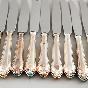 72 silver cutlery by C.G Hallberg, Stockholm, 20th century.