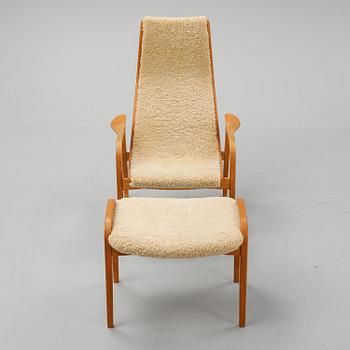 Yngve Ekström, a 'Lamino' easy chair with stool for Swedese, end of 20th century.