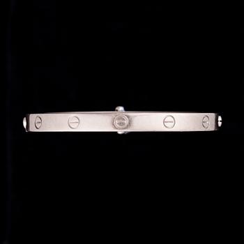 ARMRING, Cartier Love Bracelet, 18K valkokultaa. Originaletui och certifikat. 2006.