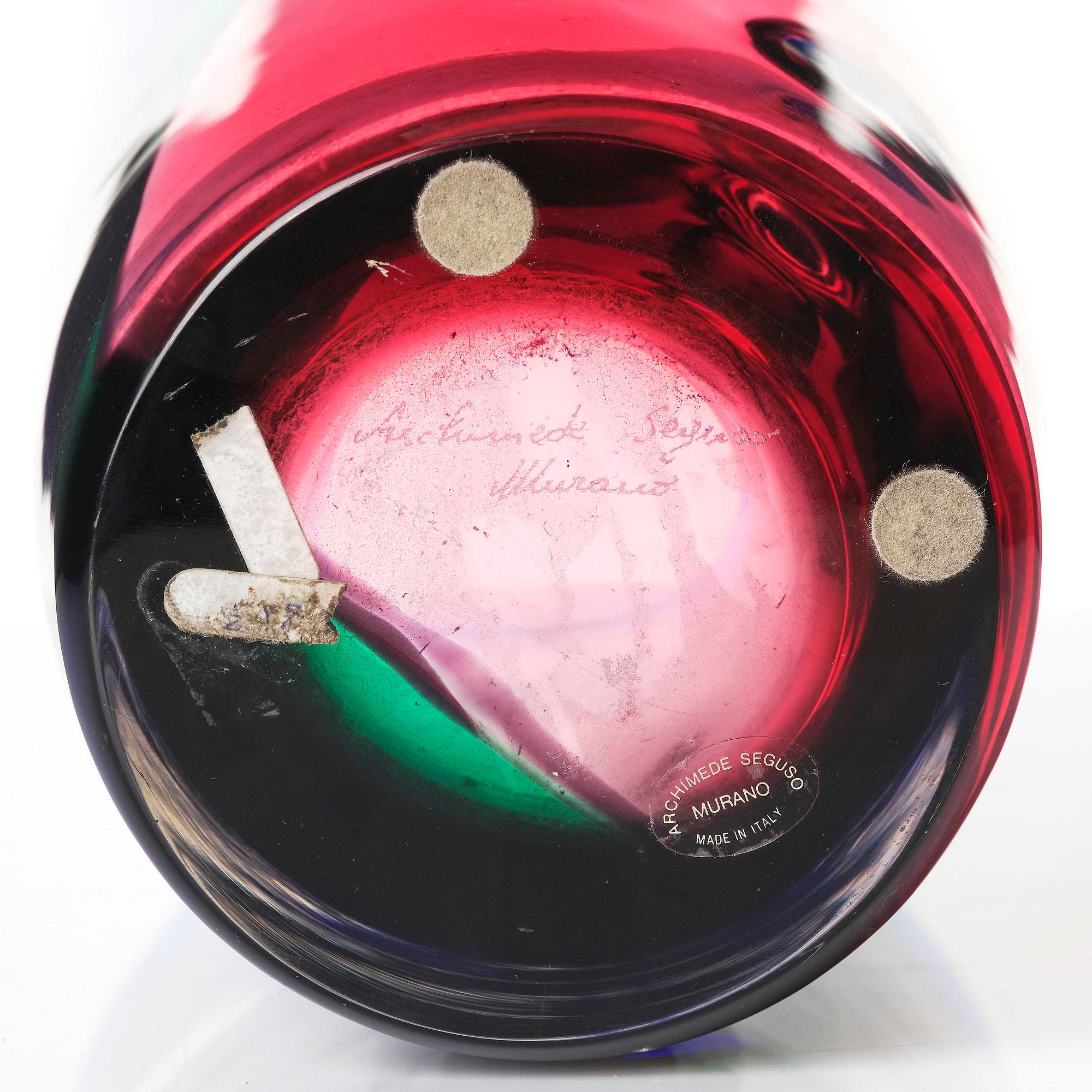 Archimede Seguso, a glass vase, Murano, Italy, 1980-90's.
