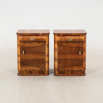 Bedside tables, a pair, first half of the 20th century.