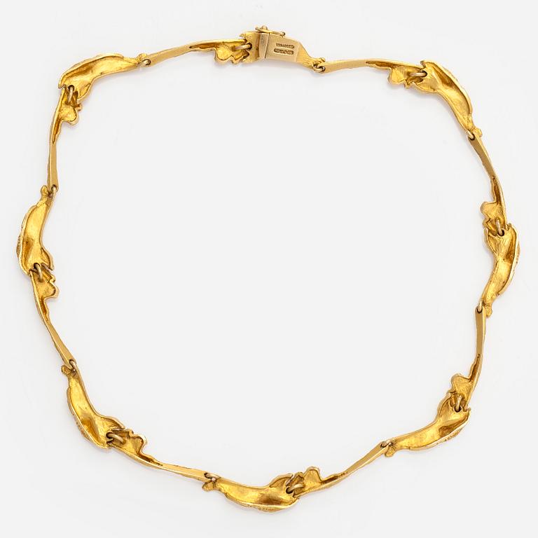 Björn Weckström, Collier, "Mariehand", 18K guld, Lapponia 1991.