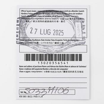 Swatch/Omega, MoonSwatch 1965, "No Reserve", chronograph, wristwatch, 42 mm.