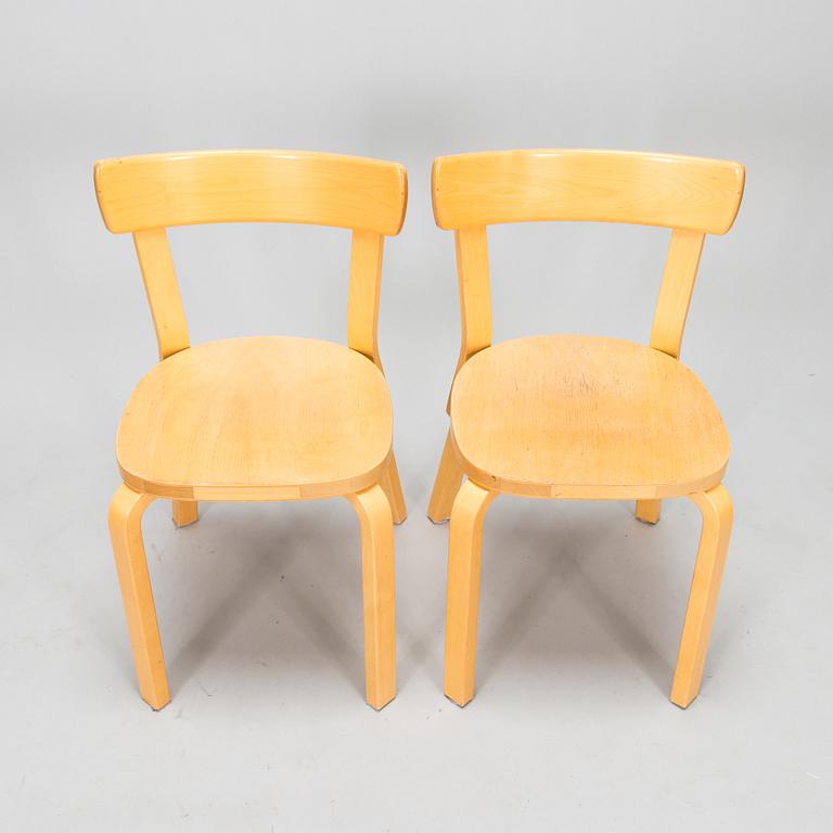 Alvar Aalto, stolar, 4 st, modell 69, Artek, 1900-talets slu.