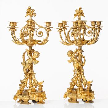Kandelabrar, ett par, Frankrike, 1800-talets andra hälft.