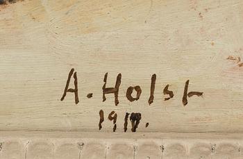 AGDA HOLST, oil on board, signed and dated 1919 (?).