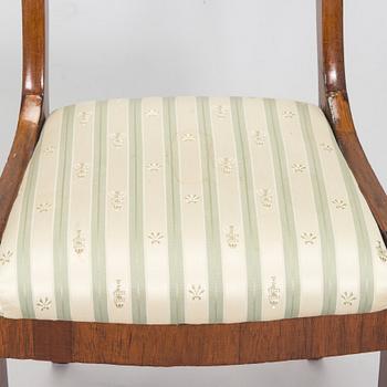 Tuoleja, 3 kpl, biedermeier-tyyli, 1800-luvun loppupuoli.