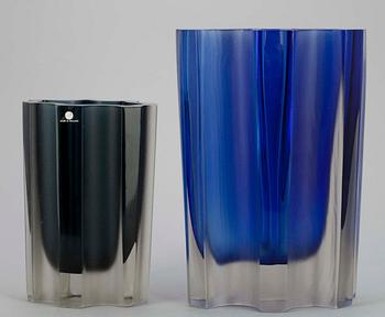 VASER, 2 st, glas Tapio Wirkkala, Iittala.