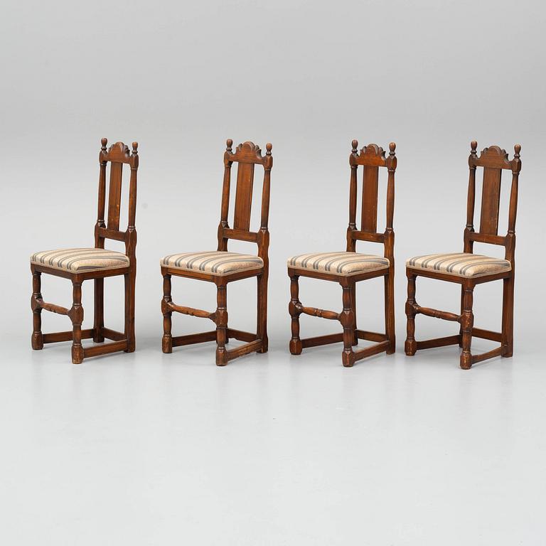 Four 18th century chairs.