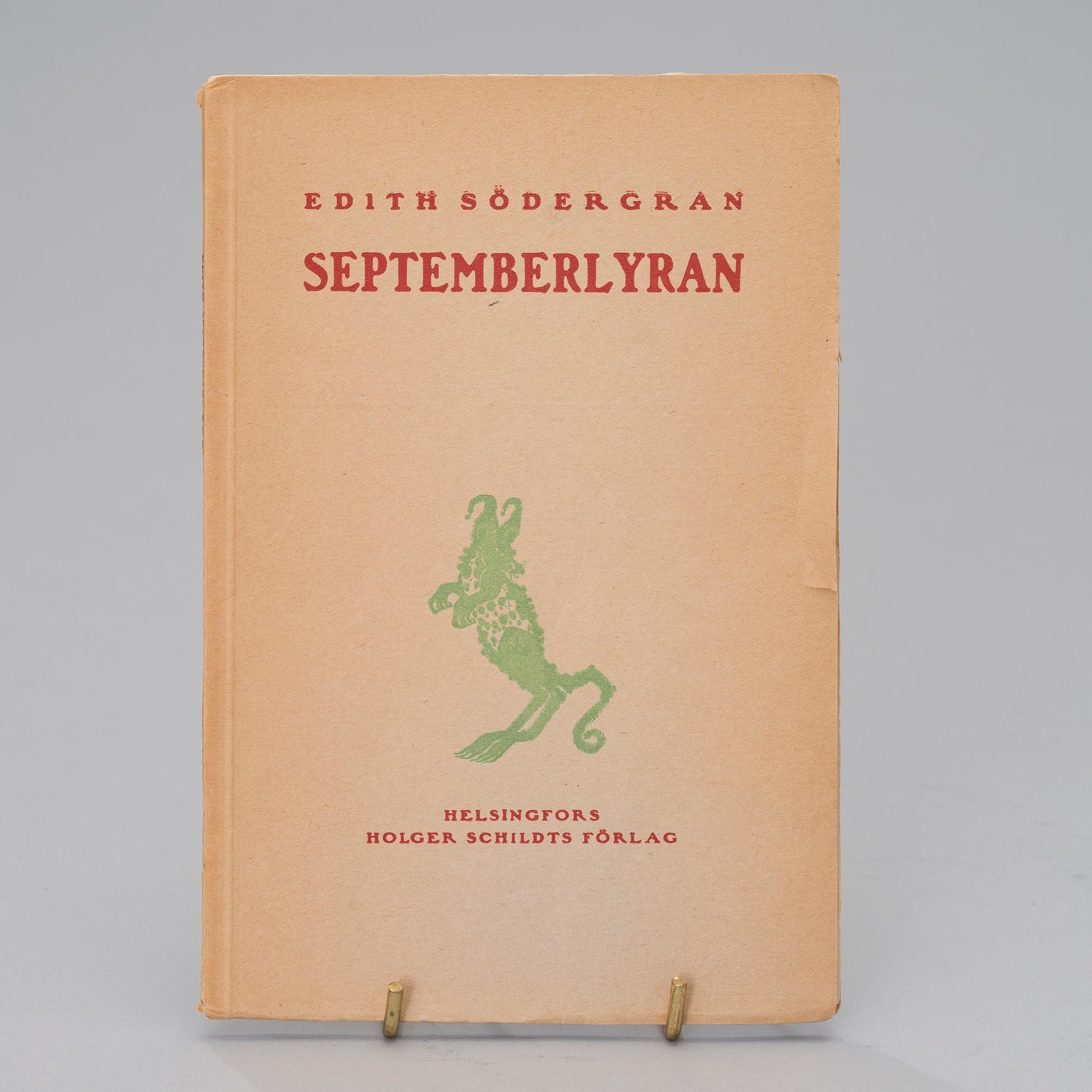 EDITH SÖDERGRAN, 4 volumes, first edition, Holger Schildts förlag, Helsinki.