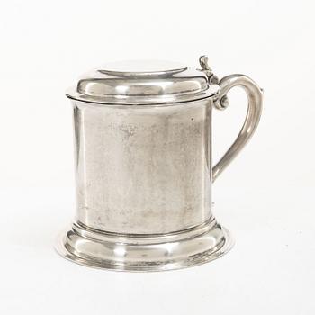 A Mexican sterling silver tankard, mark of Juventino Lopez Reyes, mid-20th century.