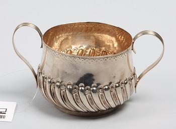 SOCKERSKÅL, silver, London, 1800-tal.