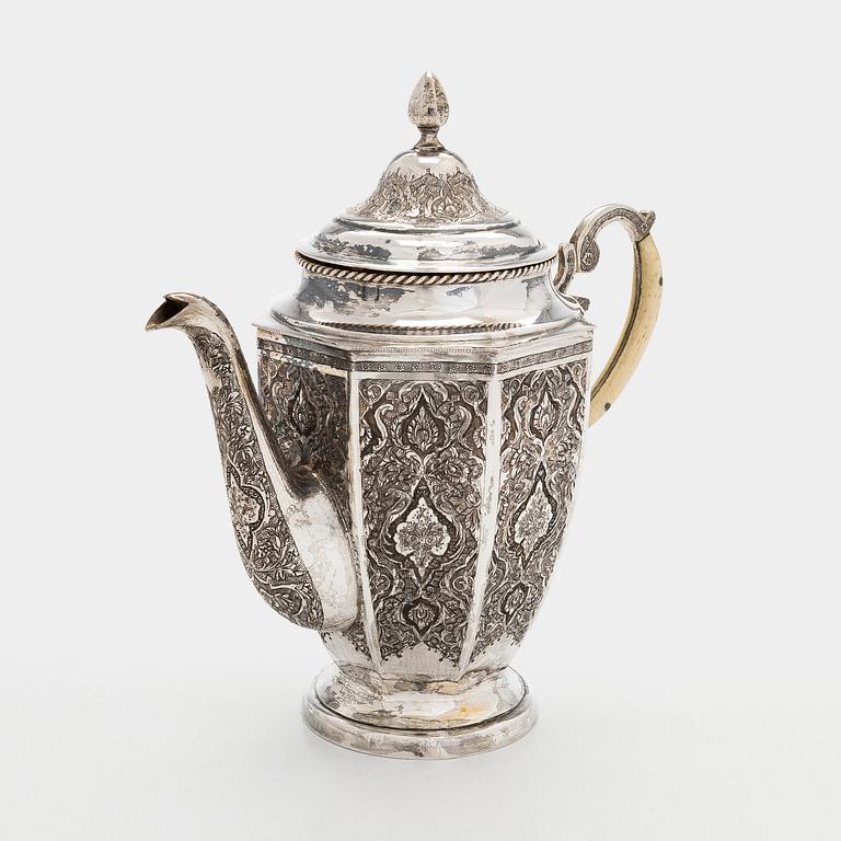 Kaffekanna, silver, Persien (Iran), Pahlavidynastin.