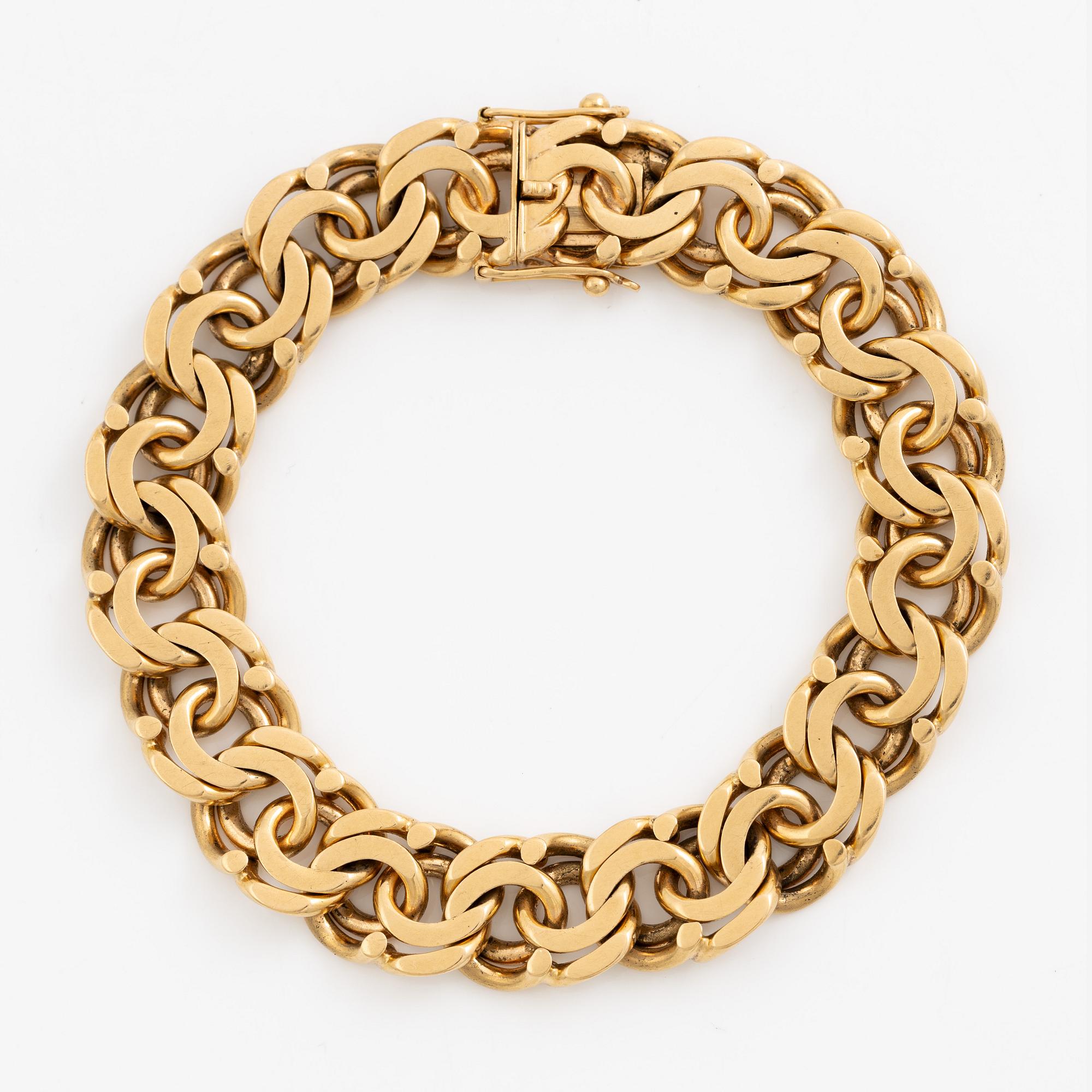 Armband 18K guld, bismarcklänk.