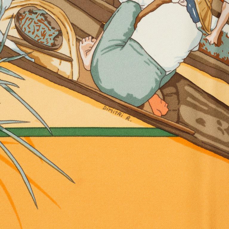 HERMÈS, "MARCHÉ FLOTTANT", scarf.