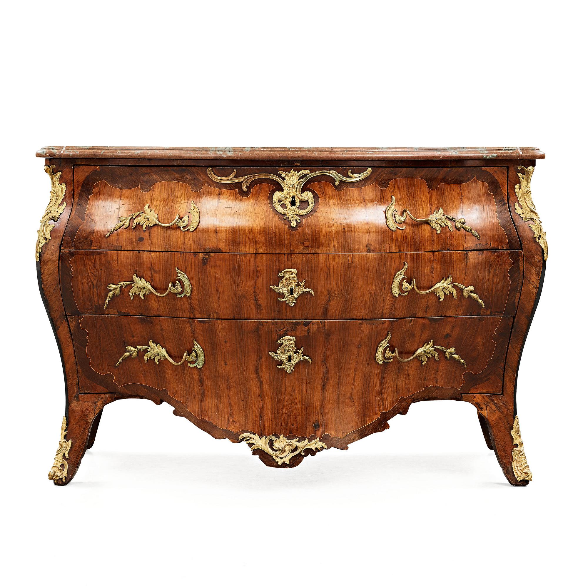 A Swedish Royal Rococo 1760's commode by Lars Nordin, master in Stockholm 1743-1773 (not signed).