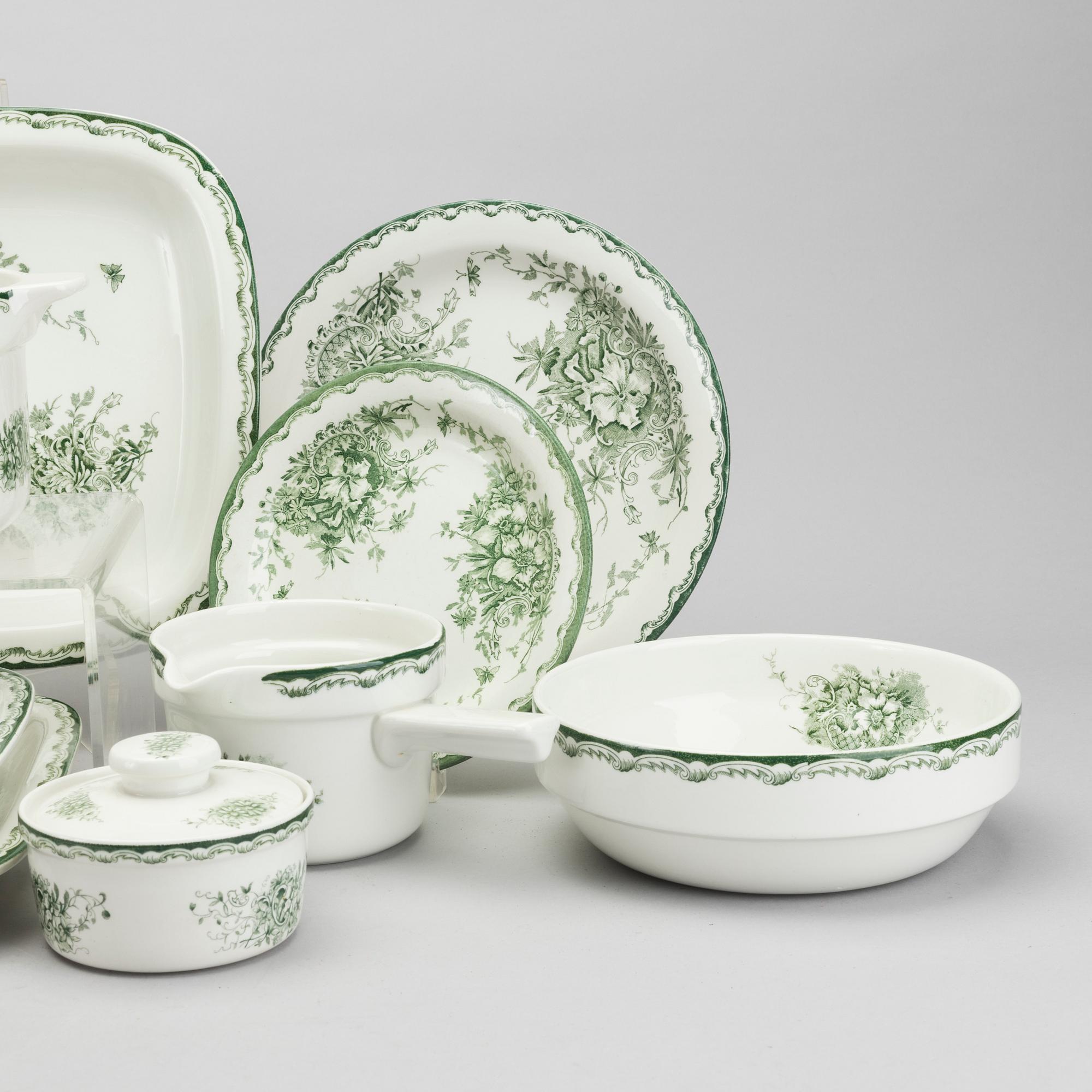 SERVIS "Grön Anna" 62 dlr porslin Rörstrand 1900-talets senare del.