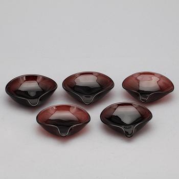 SKÅLAR, 5 st, Kaj Franck, Iittala, signerade.