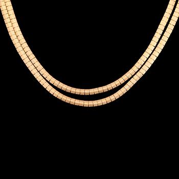 COLLIER, 18K guld. Total vikt ca 29 g.