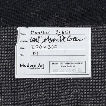 Carl Johan De Geer, a hand tufted carpet, "Monter Subtil", ca. 297 x 199 cm, signed and numbered 1/25.