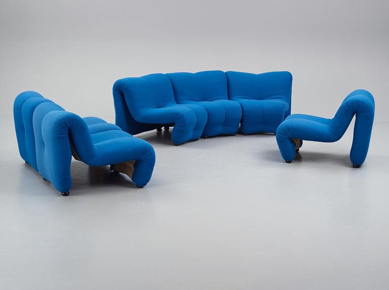 Jan Ekselius, a modular sofa, 'Etcetera Modul', J.O. Carlssons Möbel AB, Vetlanda, Sweden 1970s.