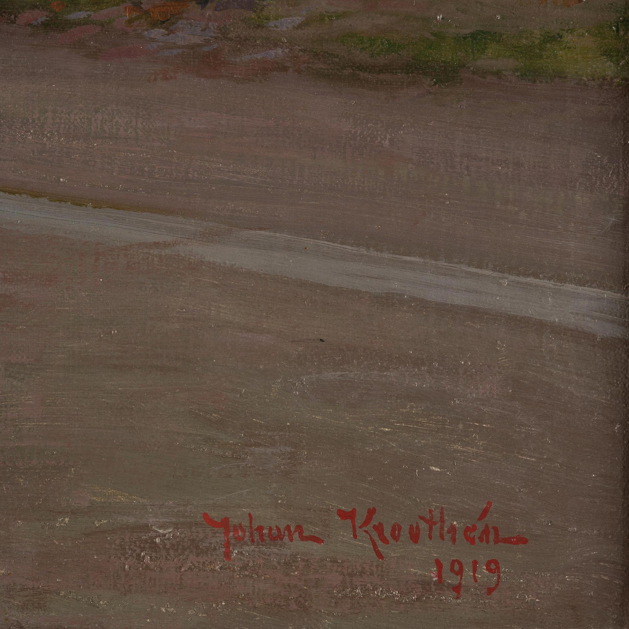 Johan Krouthén, Street with a green gate, Linköping.