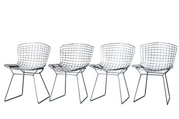 Harry Bertoia, A SET OF FOUR WIRE CHAIRS. No 420.