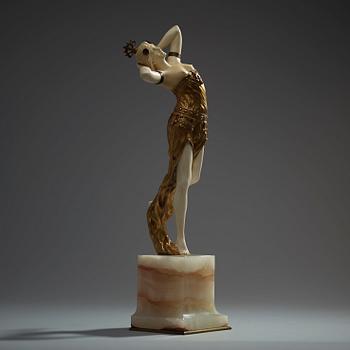 A Henry Fugère gilt bronze and ivory 'Salome' sculpture, France ca 1925.