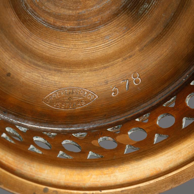 LJUSTAKAR, mässing, ett par, barockstil, Keyser & co, Vesterås, 1900-tal.