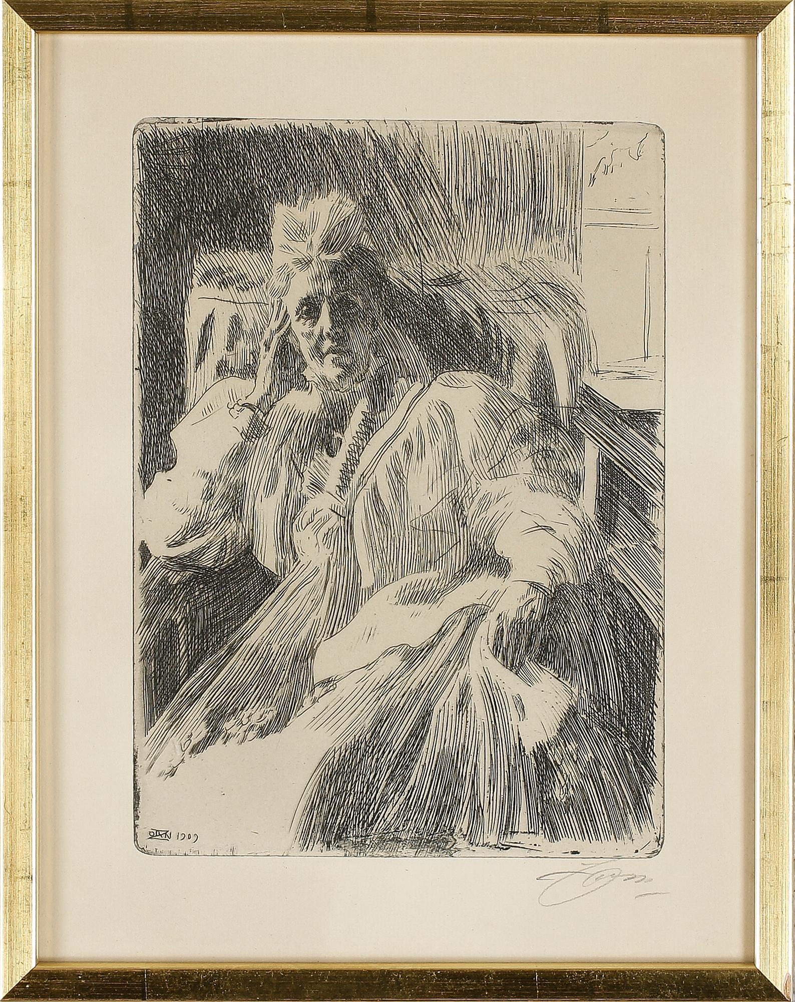 ANDERS ZORN, etsning, signerad och daterad 1909 i plåten.
