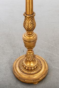 An mid 20th century wooden floor lamp base from Paoletti, Firenze Italy.