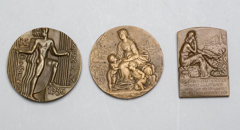 MEDALJER, 3 st, brons, bla Olympiaden 1936.