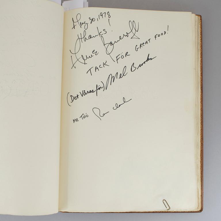 GÄSTBOK MED KÄNDISAUTOGRAFER, Kockska Krogen i Malmö, 1968-92.